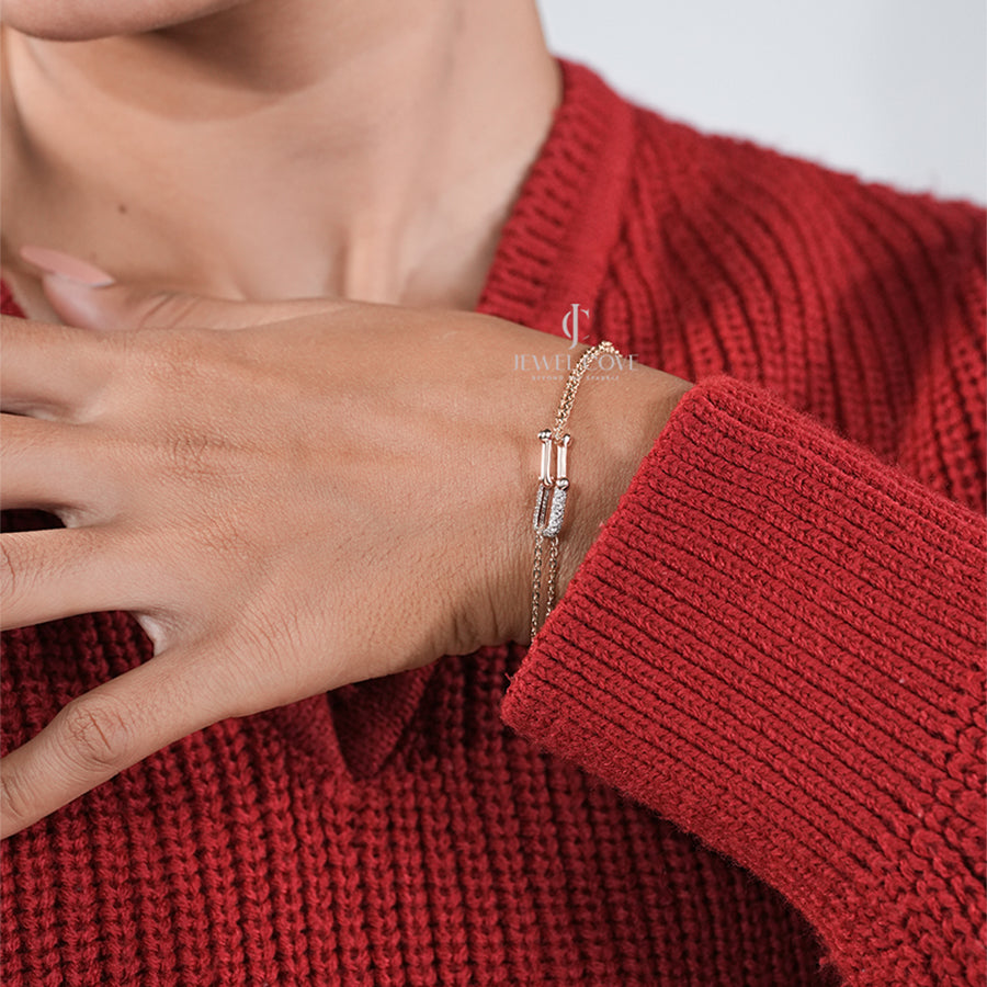 Round 0.40 Carat Lab Grown Safety Lock Bracelet, EF Color, VVS-VS Clarity, IGI Certificate