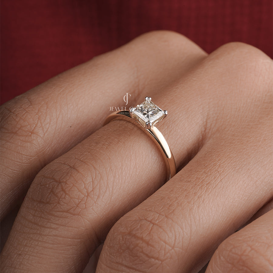 0.90 Carat Princess Diamond Lilac Dreams Solitaire Ring