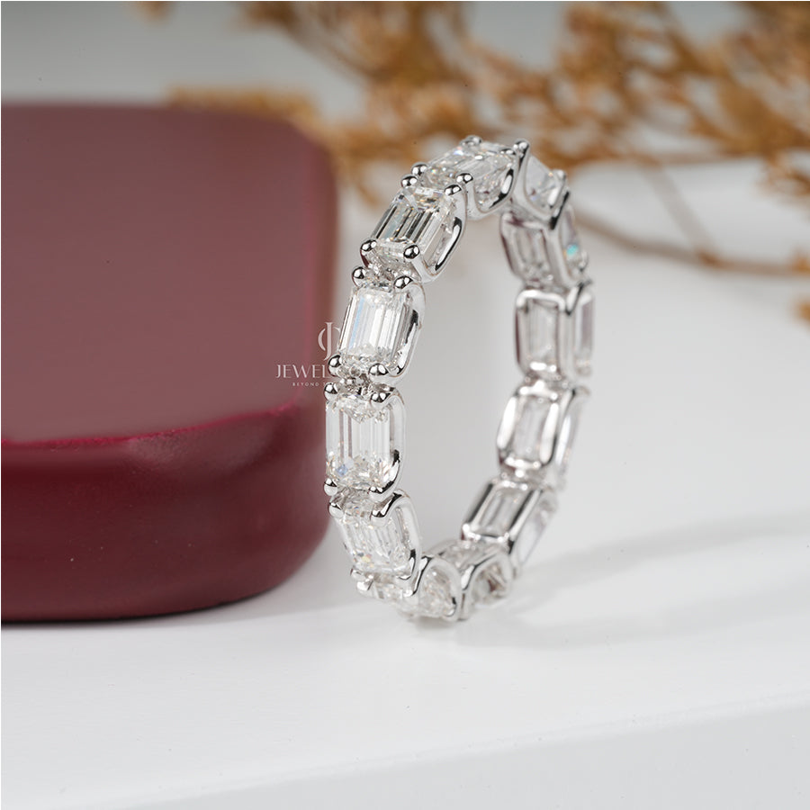 Emerald Stackable Lab Grown Full Eternity Band | IGI Certified | E-F Color | VVS/VS Clarity