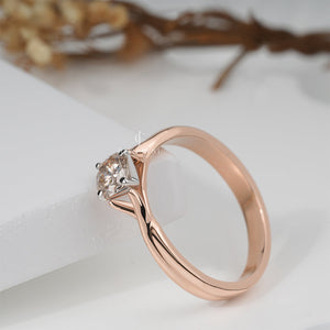 0.75tcw Round Moissanite Diamond Engagement Ring | Infinity Twist Band | IGI Certified | E-F Color | VVS/VS Clarity