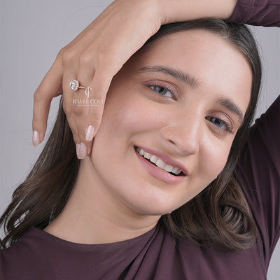 Asscher Cut Lab Grown Diamond Halo Setting, Asscher Shape Bridal Ring