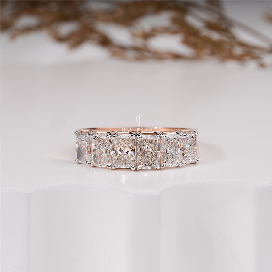 2.30 Carat Radiant Diamond Six Stone Halia Band