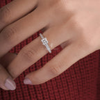 Princess Cut Diamond Pave Set Nayra Engagement Ring