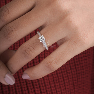 Princess Cut Diamond Pave Set Nayra Engagement Ring