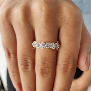 6 Stone Half Eternity Wedding Band | Lab Grown Diamond | IGI Certified