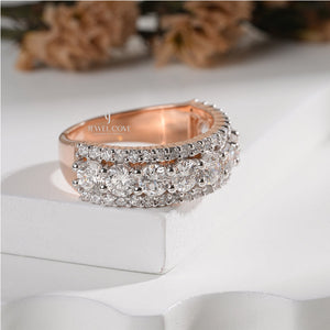 2.07ctw Emerald and Round Lab Grown Band | IGI Certified | E-F Color | VVS- VS Clarity
