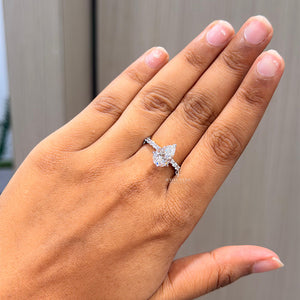 2CT Pear Engagement Ring | Lab Grown Diamonds | IGI Certified