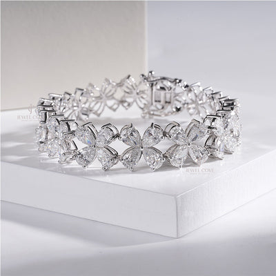 Delicate Pear Diamond Bracelet Woman’s Wrist – Minimalist Jewelry Style