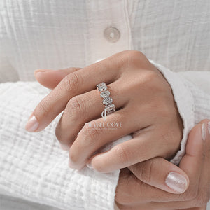 7CT Oval Moissanite Eternity Band | Rose Gold | IGI Certified | E-F Color | VVS- VS Clarity