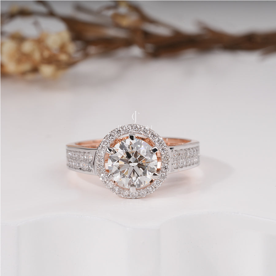 1.30 Carat Round Diamond Heroine Halo Ring