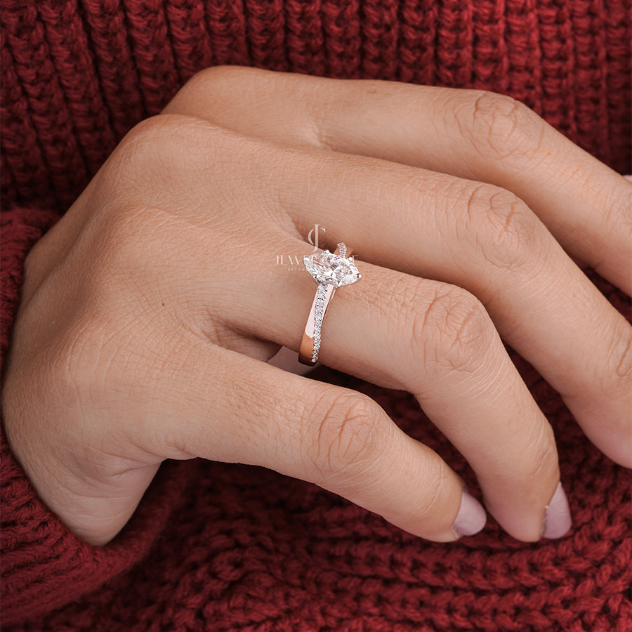 0.80 Carat Oval Diamond Beloved Ring