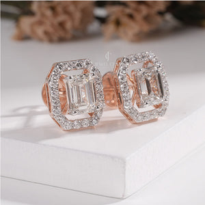 2.56CTW Emerald Cut Moissanite Diamond Stud Earrings, EF Color, VVS-VS Clarity, IGI Certified