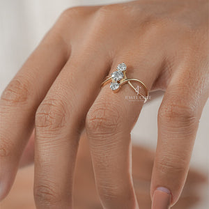 Three Stone 0.70ctw Round Moissanite Diamond Band | IGI Certified | E-F Color | VVS- VS