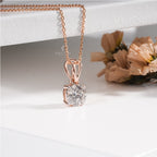 Classic Solitaire Round Cut Diamond Pendant in Rose Gold (ONLY PENDENT)