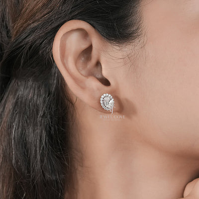 Timeless Oval Diamond Halo Earrings – 2.80 Carats