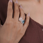 3.23tcw Two Stone Cushion Solitaire Lab Grown Ring | IGI Certified | E-F Color | VVS- VS Clarity