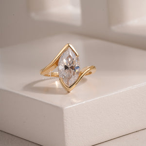 Marquise Lab Solitaire V-Shaped Setting Ring | IGI Certified | Solitaire Ring