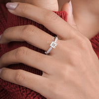 1 Carat Princess Diamond Lizzia Side Stone Ring