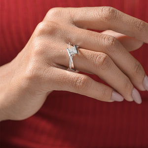 1CT Princess Bypass Lab Grown Wedding Ring | IGI Certified | E-F Color | VVS- VS Clarity