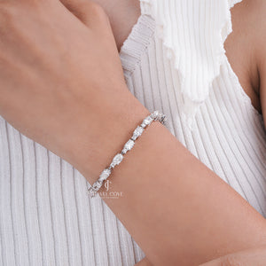 14K Oval Moissanite Diamond Tennis Linked Bracelet | IGI Certified | Bracelet For Women