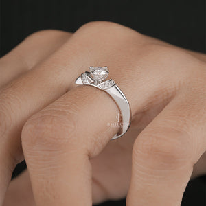 Round Solitaire 0.52tcw Moissanite Wedding Band | IGI Certified | E-F Color | VVS- VS Clarity