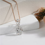 Round Brilliant Cut Diamond Pendant on Rose Gold Chain – Elegant Necklace (ONLY PENDENT)
