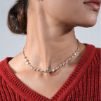 6.50 Carat Multi-Cut Diamond Necklace in 18K Rose Gold