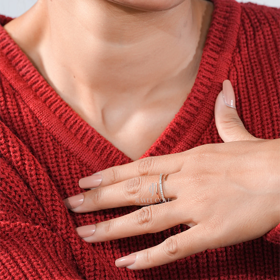 Elegant Spiral Diamond Ring in Rose Gold – 0.40 Carat