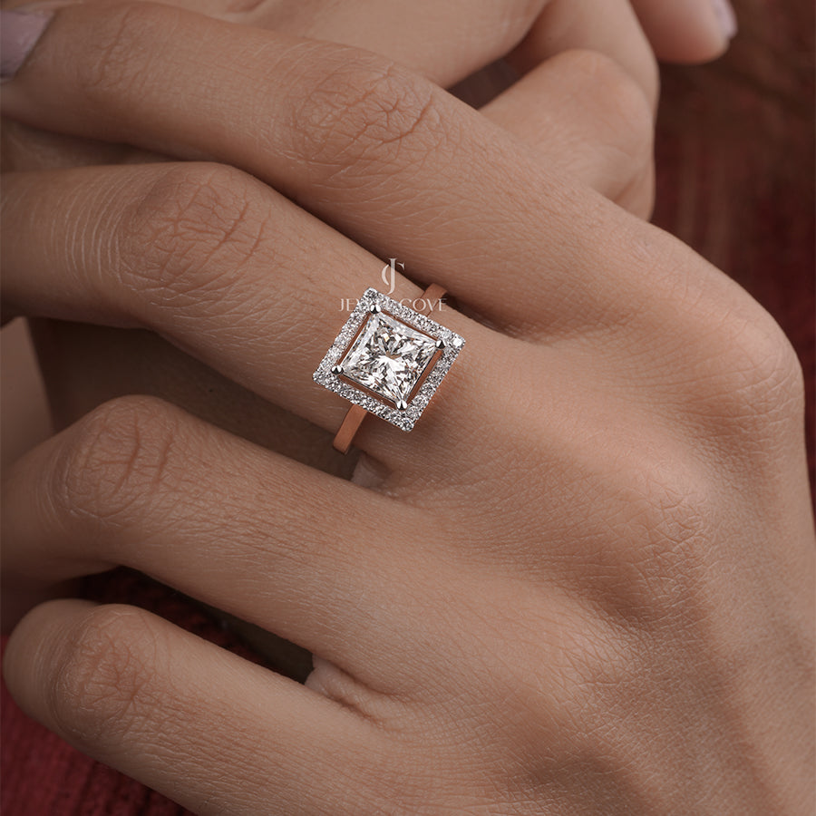 2 Carat Princess Diamond Charlotte Halo Ring