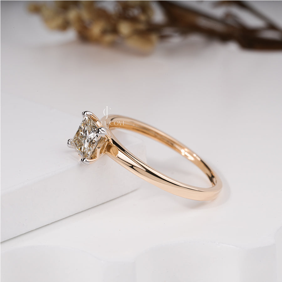 0.90 Carat Princess Diamond Lilac Dreams Solitaire Ring