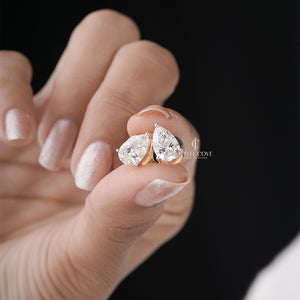 Pear Dainty Solitaire Lab Grown Wedding Studs | IGI Certified | Solitaire Studs