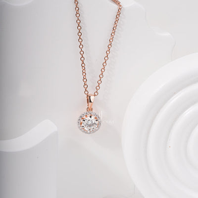1 Carat Round Diamonds Halo Pendant (Only Pendent)