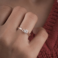Round Diamond Infinity Twist Engagement Ring