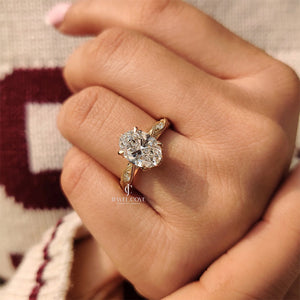 2CT Vintage Art Deco Oval Cut Diamond Ring | Lab Grown Diamonds | IGI Certified