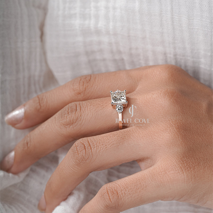 Luxury Princess-Cut Diamond Ring with Side Accents