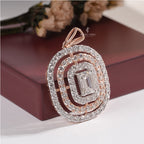 Statement Emerald Diamond Pendant Necklace with Multi-Layered Halo (ONLY PENDENT)