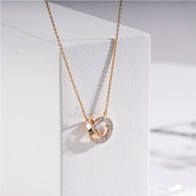 Elegant 0.65 Carat Diamond Open Circle Necklace With Chain