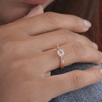 Round Diamond Infinity Twist Engagement Ring