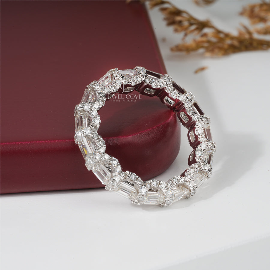 Emerald And Round Diamond Kennedy Full Eternity Band