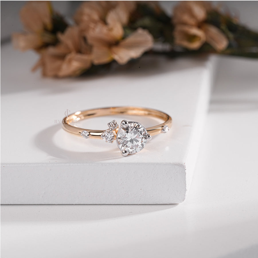 Delicate Diamond Ring in Gold Band – Perfect Engagement Jewelry