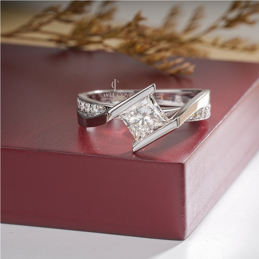 1 Carat Princess Cut Engagement Ring