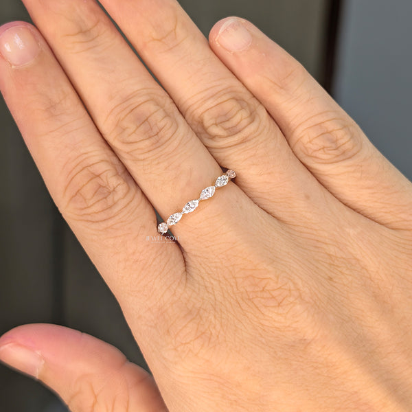 Marquise Stackable Wedding Band | Lab Grown Diamonds | IGI Certified