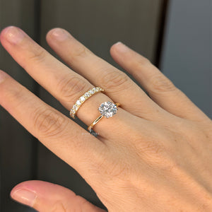 1.5CT Round Solitaire Lab Grown IGI Certified Ring | Matching Engagement Band | IGI Certified