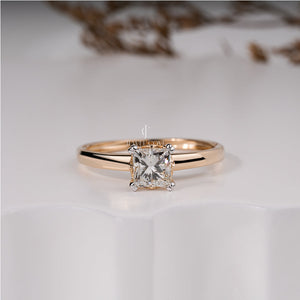 Princess Moissanite Lilac Dreams Solitaire Ring | IGI Certified | E-F Color | VVS- VS Clarity. Ethical &amp; elegant.