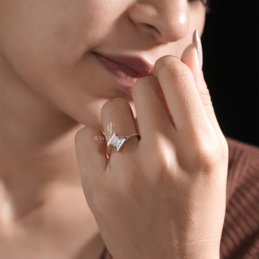 0.8CT Princess Solitaire Lab-Grown Shank Style Engagement Ring | IGI Certified | E-F Color | VVS- VS Clarity