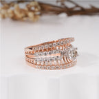 Sparkle Round Solitaire Four Band Engagement Ring