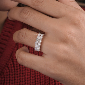 2.30 CT Radiant Diamond Six Stone Halia Wedding Band | IGI Certified | E-F Color | VVS- VS Clarity