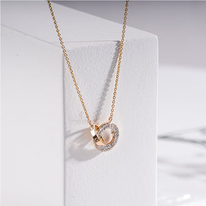 Open Circle Necklace With Chain Necklace | IGI Certified | E-F Color | VVS- VS Clarity
