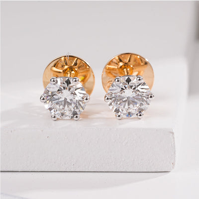 Elegant 2.00 Ct Round Diamond Stud Earrings – 6-Prong Setting