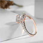 Elegant Oval Cut Diamond Ring with Halo Setting